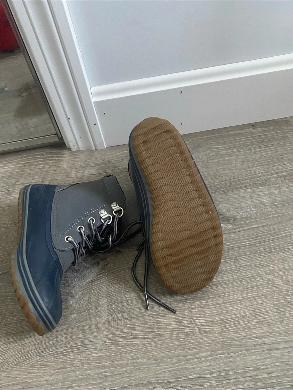 Sperry Kids Navy and Gray Rain Boots